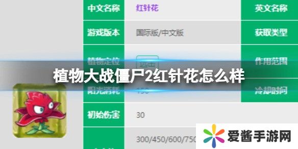 植物大战僵尸2红针花介绍 红针花怎么样