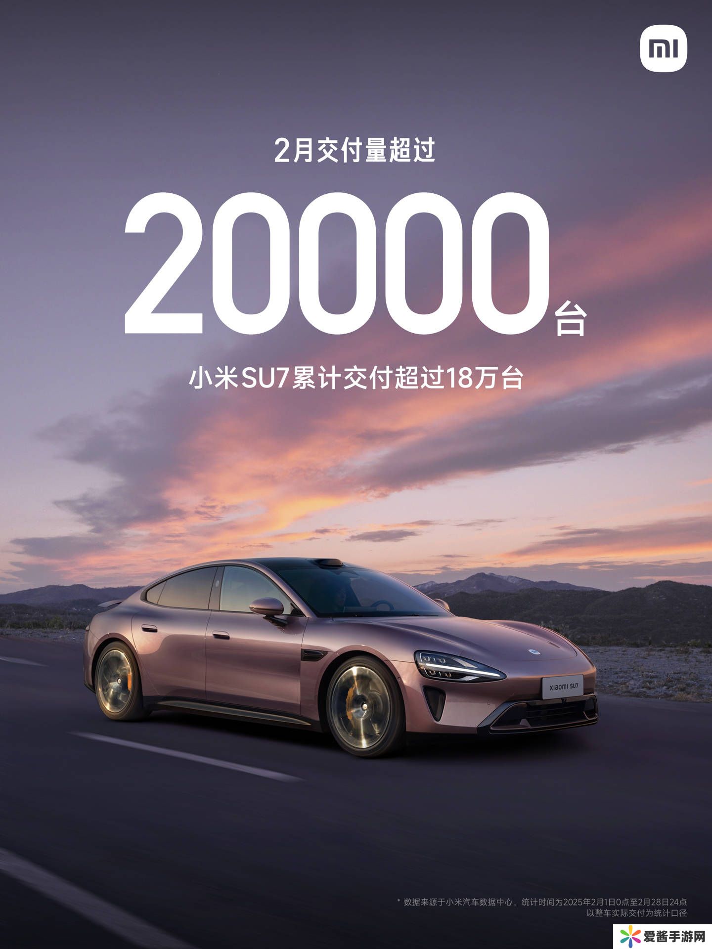 小米SU7热销中！2月再破2万台大关，累计交付量已超18万